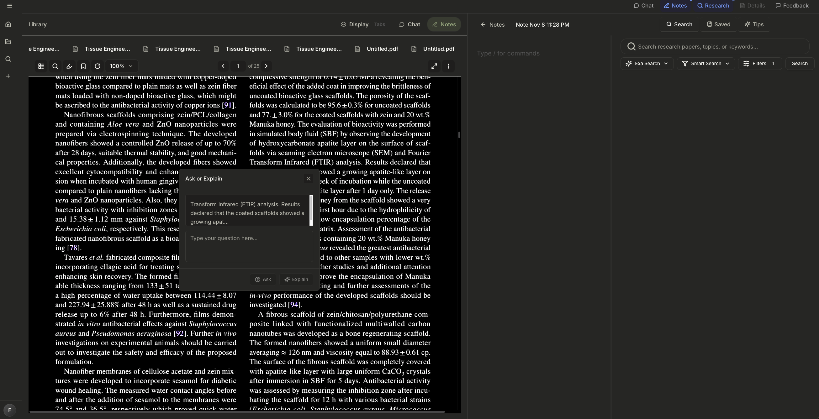 Advanced Research Tools - tabs mode for navigation and organization